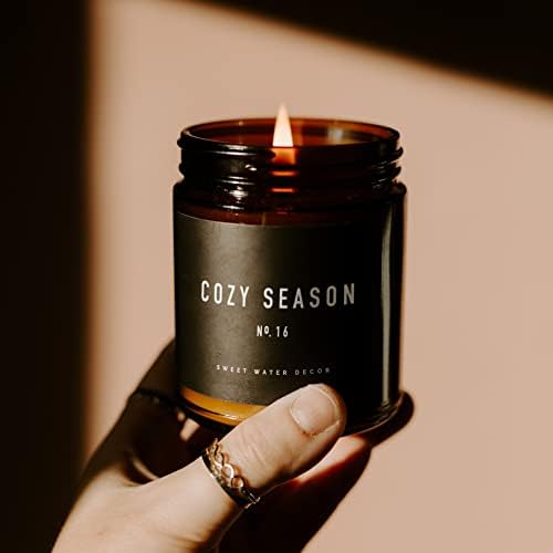 Sweet Water Decor Cozy Season Candle, Winter & Fall Scents, 9oz Glass Jar