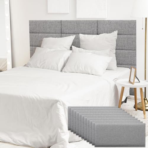 Linen Peel and Stick Headboard, Soundproof Anti-Collision Wall Panel