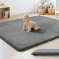 1.3" Thick Baby Floor Play Mat 79x158 Padded Foam Playmat Dark Grey