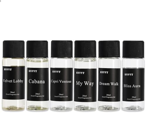 Hotel Diffuser Oil Fragrance Oil Set (6 x 20ml) – Luxury Aroma Oils for Diffuser, Inspired by Iconic 5-Star Hotels – Premium Scented Oil Gift Set for Home & Office