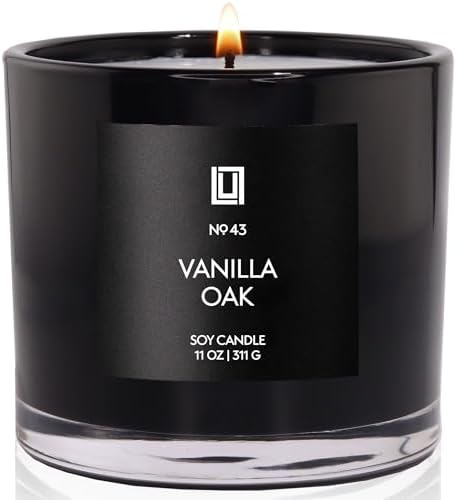 Lulu Candles | Vanilla Oak| Luxury Scented Soy Jar Candle | Hand Poured in The USA | Highly Scented Long Lasting (11 Oz.)