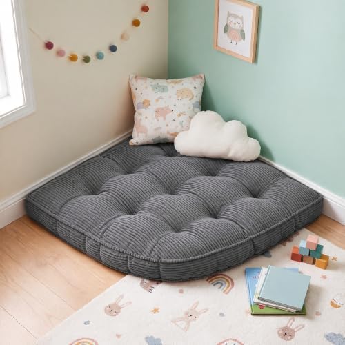 TOPCHANCES Large Corner Floor Cushion 39"x39", Ultra Soft Non-Slip Kids Floor Pillow for Playroom, Reading, Yoga & Meditation