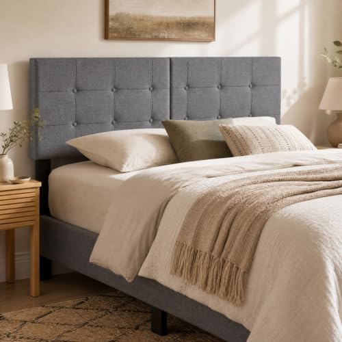 KOMFOTT Linen Upholstered Headboard for Full & Queen Size Bed Frame