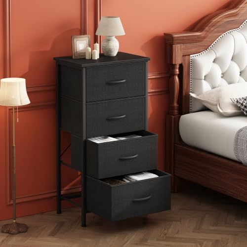 Sweetcrispy 4 Drawer Dresser, Tall Storage Cabinet for Bedroom and Closet