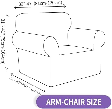 ZNSAYOTX Super Stretch Chair Slipcover Universal Sofa Chair Covers for Living Room Dogs Pet Furniture Protector Spandex Armchair Slipcovers with Anti Slip Foam Sticks (Black, Chair)