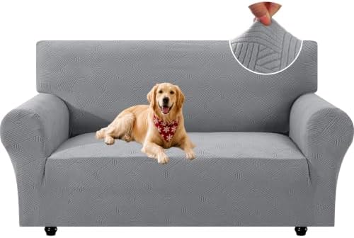 XINEAGE Loveseat Slipcover Pet Friendly, Stretch Couch Cover,Light Gray