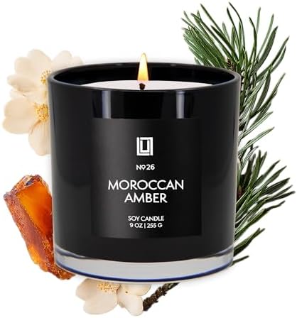 Lulu Candles Moroccan Amber Luxury Scented Soy Jar Candle, 9 Oz.