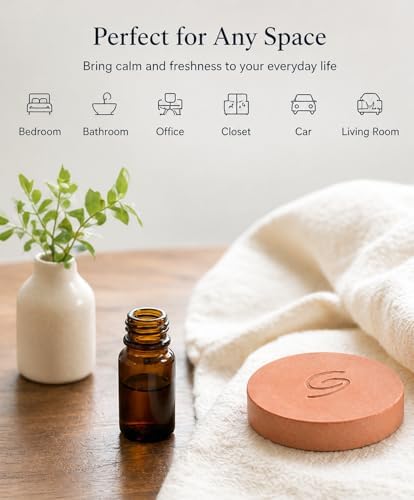 Terracotta Stone Diffuser Handcrafted Natural Ceramic Passive Diffuser for Long Lasting Aromas Perfect for Small Spaces Desks Cars and More, Reusable Portable Thoughtful Gift for Loved Ones