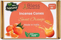 Bless-International Sweet Orange 100%-Natural-Incense-Cones Handmade-Hand-Dipped Organic-Chemicals-Free for-Purification-Relaxation-Positivity-Yoga-Meditation (60 Count)