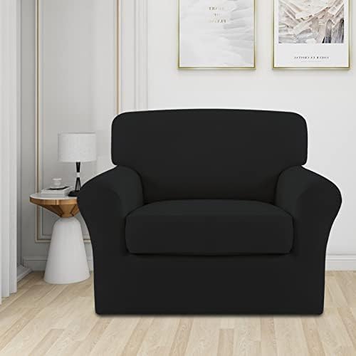 Easy-Going 2 Pieces Stretch Sofa Slipcover for Armchair Washable