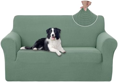U-NICE HOME Loveseat Cover Stretch Couch Cover Sofa Slipcover, Cyan