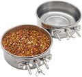 2pcs Stainless Steel Bird Food Bowl Parakeet Water Dish 40oz Large Capacity