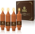 NJAO HOO Burnt Orange Candlesticks Pumpkin Short Taper Candle 5 Inch Unscented Dripless Fall Tapered Candle Set for Halloween Home Dinner Fall Decor Party, 4 Pack