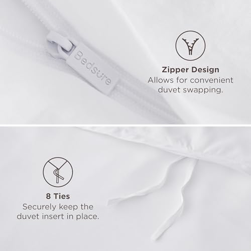Bedsure Duvet Cover Full Size, 1Pc Soft Double Brushed Bedding, White