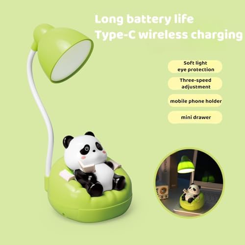 Sofa Panda Night Light with Phone Stand, Storage & 3-Level Warm Glow(pink)