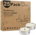 Ashlux 25-Pack Unscented Palm Wax Tea Lights Candles,4.5 Hours Burn