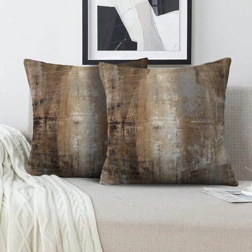 Throw Pillow Covers for Couch, 18x18 Inch, Set of 2, Taupe