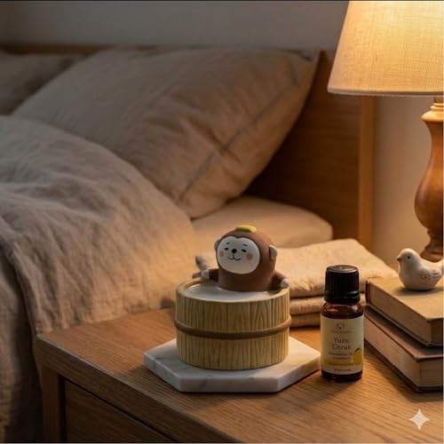 Passive Stone Diffuser, Cute Animal Series Aromatherapy Oil Diffuser for Tabletop Decor (1, Leisurely Monkey)