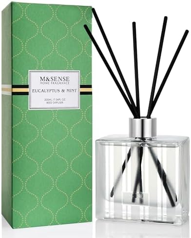 M&SENSE Reed Diffuser, Eucalyptus Spearmint, 7.04 oz Natural Essential Oil