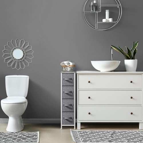 Sorbus 4-Drawer Narrow Dresser for Bedroom (Grey)
