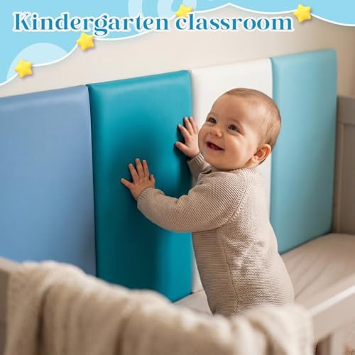 Hahafelt 8 Pack Wall Padding Headboard 23.62" x 11.81" x 1.18" Blue Colors