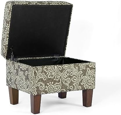 Spatial Order 22" Dinah Collection Storage Ottoman - Brown Jacobean Print