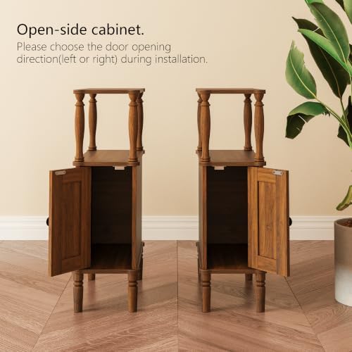 Veegle Narrow Nightstand,Skinny Slim End Side Table(Dark Walnut)