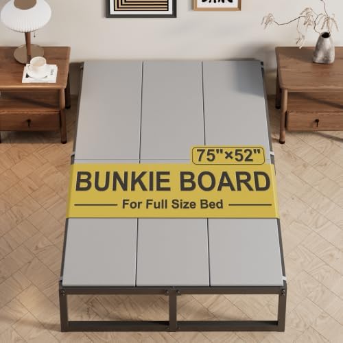Lutown-Teen Bunkie Board Full High-Density Polymer Bed Support, Gray