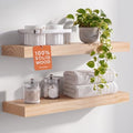Homeforia 24 Inch Floating Shelves, High-End Solid Pine Wood, Set of 2