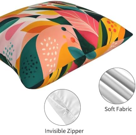 Tropical Flower Decorative Throw Pillow Covers 18x18 Inch Set of 4