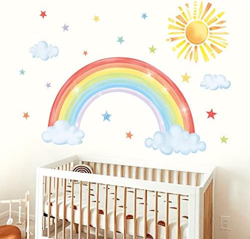 decalmile Rainbow Sun Cloud Star Wall Decals Stickers