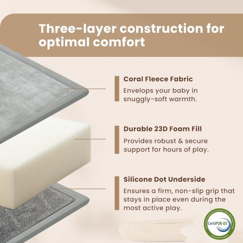 1.3" Thick Baby Play Mat for Floor,71x79 Ultra Soft Elasti-Foam Mat