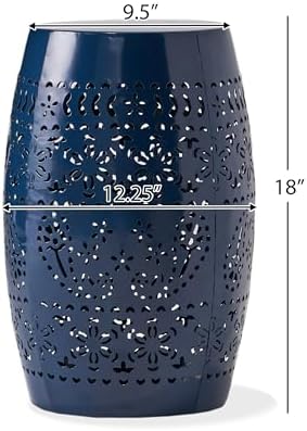 Christopher Knight Home Ruby Outdoor 12" Iron Side Table, Dark Blue
