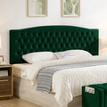 24KF Upholstered Tufted Button Velvet Wall Mounted Headboard,Comfortable Fashional Headboard King/CA King Size, 6058-K-Jade