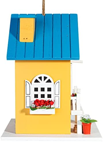 CARTMAN Colorful Hanging Wooden Birdhouse Feeder
