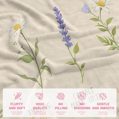 Christian/Inspirational/Religious/Spiritual/Birthday Gifts for Women/Adults, First Holy Communion Gifts for Girls, Soft Throw Blankets for Women 40"x 50"