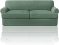 PrinceDeco T Cushion Sofa Slipcover 3 Pieces Sofa Covers for T Cushion Couch Soft Couch Cover Sofa Slip Covers (70"-88") Furniture Covers with 2 Individual T Shape Seat Cover, Loden Frost