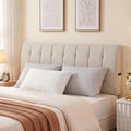 Seang Queen Size Upholstered Headboard, 24" Height Soft, Breathable Linen Fabric Wall Mounted Headboards for Bedroom & Dorm, No Assembly Required Peel & Stick Bed Backboard, No Nails, Beige
