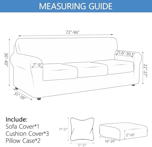 Stretch Printed Sofa Cover Couch Covers, 6-Piece Sofa Slipcovers with 3 Separate Cushion Cover & 2 Pillow Case, Washable Soft Spandex Furniture Protector for Living Room(Sofa,Butterfly)