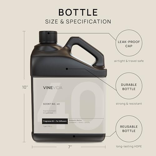 VINEVIDA [128 Fl Oz] Gingerbread Fragrance Oil for Cold Air Diffusers, Essential Oils for Diffuser Oil Refill & Air Freshener Room Spray