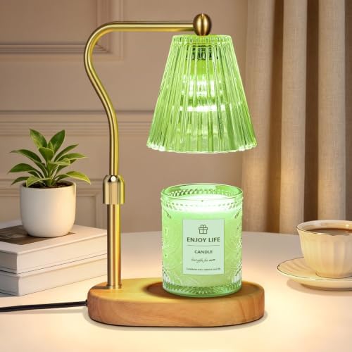 seenlast Green Candle Warmer Lamp with Timer Dimmer Adjustable Height,Birthday Gifts for WomenElectric Wax Warmer Vintage Home Decor for Scented Jar Candles