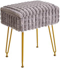 IBUYKE Rectangle Vanity Chair Ottoman, Footrest Stool, Grey WBD004G