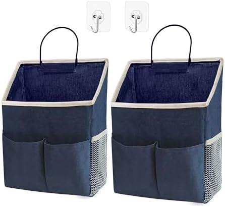 2Pcs Wall Hanging Storage Baskets with Pockets for Home & RV