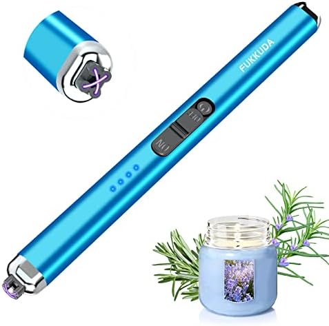 【Upgraded 】 Dual Arc Electric Candle Lighter Rechargeable USB Lighter Plasma Arc Lighters for Candle (Saphhire Blue)