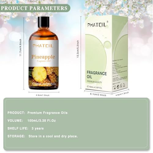 PHATOIL Pineapple Fragrance Oil for Diffuser Aromatherapy 3.38FL.OZ