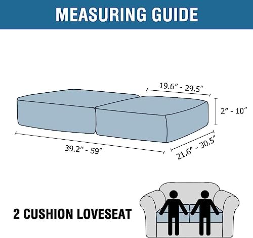 H.VERSAILTEX Velvet Stretch Couch Cushion Cover Plush Cushion Slipcover for Chair Loveseat Sofa Cushion Furniture Protector Seat Cushion Sofa Cover (2 Piece Medium Sofa Cushion Covers, Mocha)
