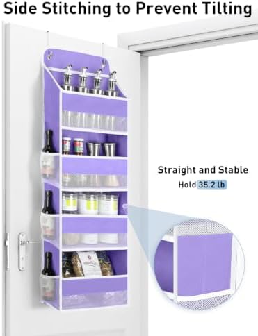 Yecaye Over the Door Organizer forNursery Closet 35.2lbs Load Purple 4 Tier