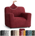 PAULATO Premium Stretch Couch Covers for Sofa - Sofa Chair Cover Washable, Dogs & Pets Friendly - Elastic Polyester Loveseat Slipcovers - Non-Slip Love Seat Couch Covers - Burgundy (21"-39" Wide)