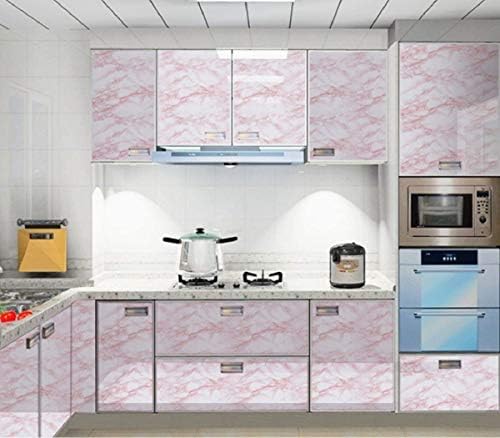 Marble Contact Paper Pink Peel and Stick Wallpaper for Kitchen Countertop