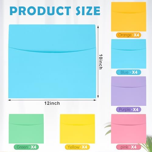 Newtay 24 Pcs Oversized Wall Pockets File Organizer, Macaron Color
